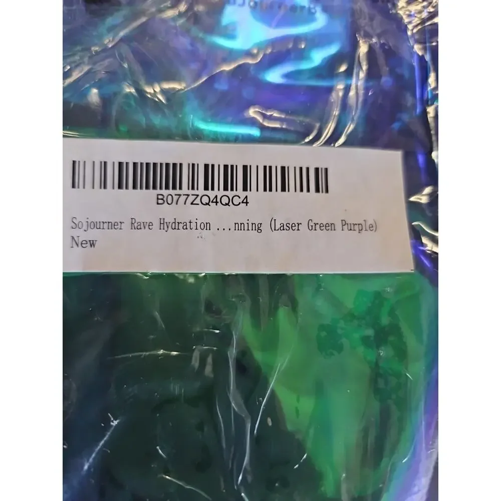 Sojourner HYDRATION PACK BACKPACK - 2L WATER BLADDER - HOLOGRAPHIC Lsr Grn Purpl